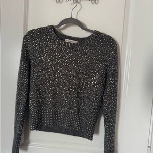 Zara Charcoal Sweater with Metallic Details